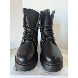 Women’s Black Platform Combat Boots Lace Up Chunky Sole New EU 41 New In Box